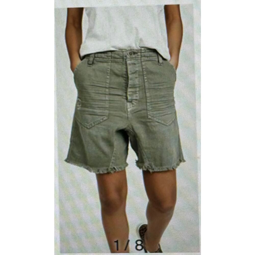 Free People Slouchy Olive Green utility Shorts